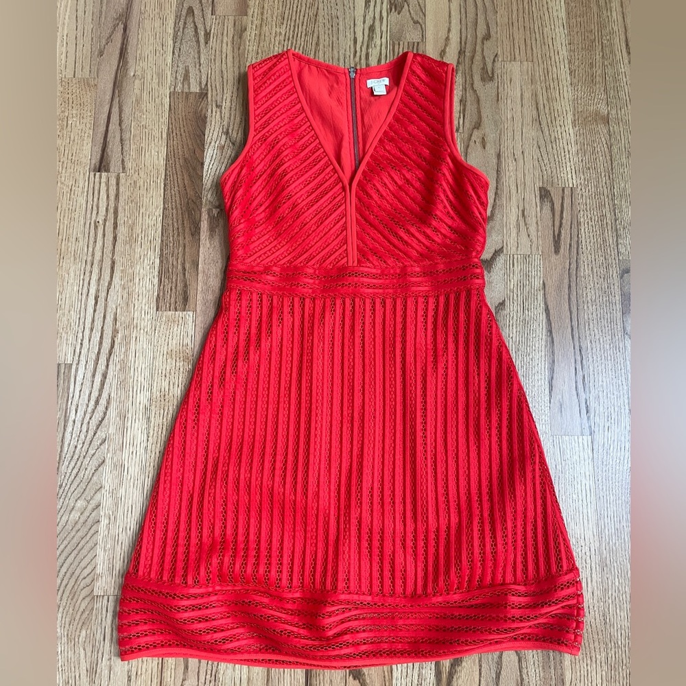 J. Crew Fit and Flare Red Dress. Size 6.